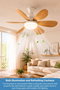 Sinbo Ventilador de Techo SF-7708-B Color Madera